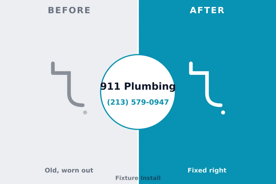 Before and after: plumbing repair Parkside, PA